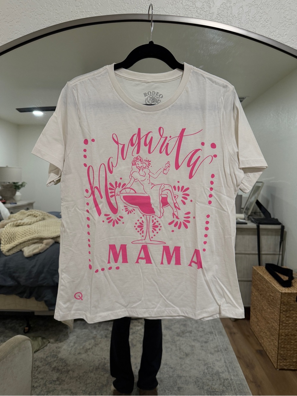 Rodeo Graphic 'Margarita Mama' Tee - Pink on Cream